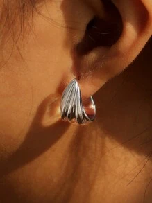 Charm-In Thick Earrings, Teardrop-Shaped Earrings, 18K Gold Plated Earrings - Hypoallergenic And Fade-Resistant Earrings. Jewelry Gift, Suitable For Giving To Girlfriend, Mother Or Wife.