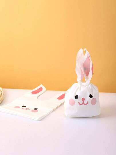 20PCS Easter Theme Cute Cartoon Jewelry Candy Biscuits Storage Gift Bags Baking Stickers Gift Packaging Bags