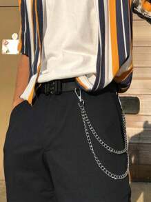 1pc Fashionable Minimalist Men's Pants Chain Accessory, Suitable For Jeans, Punk Hip-Hop Style Summer, School
