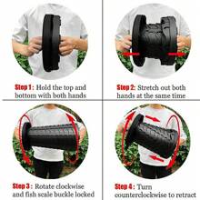 1pc Black Folding Stool Multi Purpose Home Kitchen Foldable Stool,130KG Max Capacity, Portable Telescoping Seat Camping Retractable Stool, Ideal For Home And Outdoor Camping, Fishing, Etc - Black - View 8