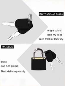 迷你彩色钥匙挂锁，适用于行李箱和旅行包，金属钥匙挂锁，适用于学校、健身房、教室、配对游戏、旅行背包等，多功能锁，锌合金材质，适用于学校、健身房储物柜、运动储物柜、围栏、工具箱、门、箱子、橱柜等，密码锁，TSA海关锁，行李锁，是旅行和商务出行的理想之选，安全保护您的物品，防盗且便携。