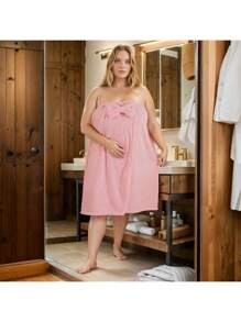 1pc Oversized Bathrobe, Thick, Enlarged And Extended, Bathroom Supplies, Shower Products, Quick Drying With Water Absorption Summer Wedding Home Bathroom Decor Back To School