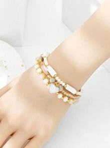 3 chiếc vòng tay hạt pha lê hình trái tim Valentine - Nhiều màu - Xem 2