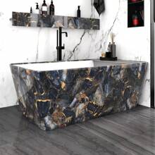 1 Rollo de papel pintado autoadhesivo con patrón de mármol negro, PVC reforzado de 15.7inX39.3/118.1/196.8in, resistente al agua, al aceite y a las manchas, resistente a los impactos, fácil de limpiar, ideal para decorar salón, dormitorio, baño, cocina, encimera, escritorio, fácil de instalar y desprender, ideal para decoración del hogar, muebles, estanterías, cajones, supermercados, bares, vitrinas, regalos, graduaciones, decoración de habitaciones, paredes, baños, dormitorios