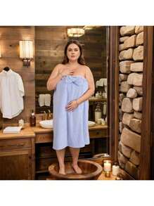 1pc Oversized Bathrobe, Thick, Enlarged And Extended, Bathroom Supplies, Shower Products, Quick Drying With Water Absorption Summer Wedding Home Bathroom Decor Back To School