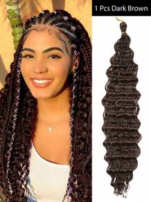 1 件 20"/22"/30" 自然长波浪卷合成假发，有巧克力棕色/黑色/金色/酒红色可选，适合女性日常、节日、派对、音乐节、狂欢节、新年等场合，可作为礼物。 - 彩色 - 查看 20