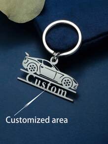 Custom Stainless Steel Keychain - The Perfect Gift For Best Friends, Casual Style Car Accessories,Multi-Functional,Ornamental,Letter,Stylish,Modern,Colorful,Cute,Adorable,Casual,Custom,Personalised,Unique,Customized,Ideal Gifts For Him,Ideal Gifts For Her - Multicolor - View 1