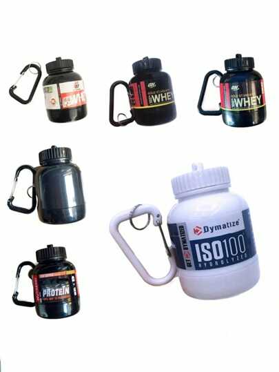 1 szt. Modny mini przenośny lejek do proszku białkowego z karabińczykiem na klucze, odpowiedni na siłownię i zajęcia na świeżym powietrzu, akcesoria samochodowe, brelok do torby, plecak do szkoły, uroczy gotycki Y2k