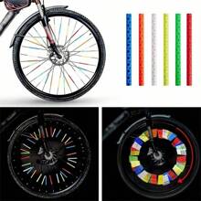 12 Stücke/Tasche Speichen Reflektive Aufkleber Rohrstreifen, Warnlicht zum Selbermachen 7,5cm MTB Fahrrad Reflektor Reflektierendes Sicherheits-Kit