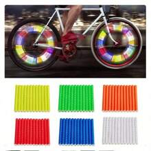 12 Stücke/Tasche Speichen Reflektive Aufkleber Rohrstreifen, Warnlicht zum Selbermachen 7,5cm MTB Fahrrad Reflektor Reflektierendes Sicherheits-Kit