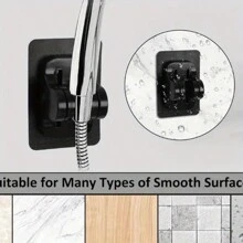 3pcs Easy To Install Adjustable Shower Head Bracket - No Drilling Required, Waterproof ABS Bracket With Hooks, Suitable For Bathroom Accessories Home Bathroom Decor