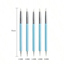 9pcs Ceramic Sculpture Clay Modeling Tool Set - Round Rods, Texture Stamps, Dual-Ended Silicone Dotting Pen, DIY Clay Sculpting Carving Knives