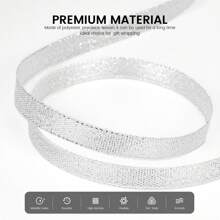 Metallic Glitter Ribbon For Gift Wrapping, Shiny Gold Glitter Ribbon,Shiny Silver Glitter Ribbon Ideal For Festival Decoration, Wedding, DIY Craft Projects - Multicolor - View 5