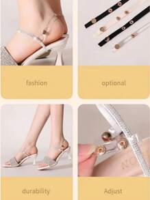 1 Pair High Heels Bundled Shoelaces Lace Up Women's Summer Sandals With Non Slip Laces, Transparent And Invisible, No Drop Heel Strap, High Heels, Anti Drop Heel Artifact