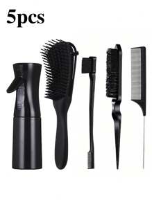 1/2/3/4/5/6/7/9/12 件结发刷套装，（6.8 盎司/200 毫升）连续细雾喷雾瓶，适合成人和女孩头发独角兽卡通顺发刷、梳理刷，适用于发型设计、美发师
