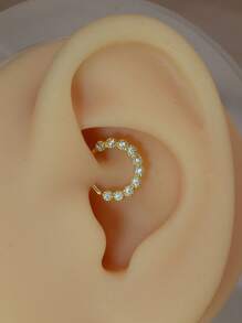 1 PIEZA Aros pequeños con baño de oro de 18K, cristal y estilo punk para mujer y hombre, para cartílago, hélix, trago, aro de nariz, septo, piercing y joyería corporal