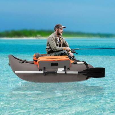 CNCEST Fishing Boat, Outdoor Fishing Boat, Load Capacity 286.6 Lbs, Adjustable Backrest (90-180 Oxford Cloth, Inflatable Fishing Boat For Fishing, Rafting, Exploring
