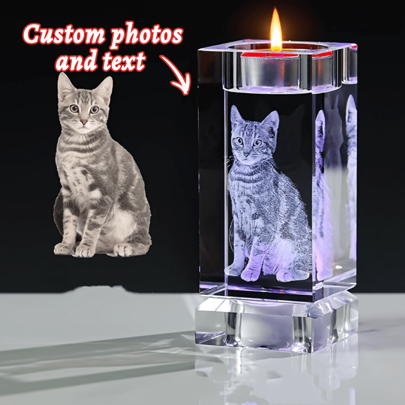 1pc Personalized Photo 3d Crystal Ball , Customized 3d Holographic Photo Etched Inside The Crystal, With Your Own Photo