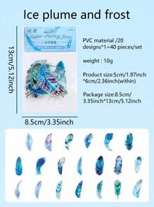 Bộ 40 miếng dán chống thấm nước bằng nhựa PVC thiết kế lông vũ nhiều màu trong suốt thời trang, loạt phim Seasons & Jade Bird, lý tưởng để trang trí điện thoại di động, máy tính xách tay, bình nước, sổ lưu niệm, nhật ký và các kế hoạch tự làm khác, đồ dùng học tập, trở lại trường - Nhiều màu - Xem 16