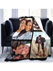 1pc Customized Mother's Day Blanket, Personalized Mother's Day Blanket, Mother's Day Gift, Father's Day Gift, Mother's Day Tradition Gift, Decorative, Fashion, Casual, Personalized, Unique, Customized, Gift To Make Mom Happy. Family Gift Selection. - Multicolor - View 2