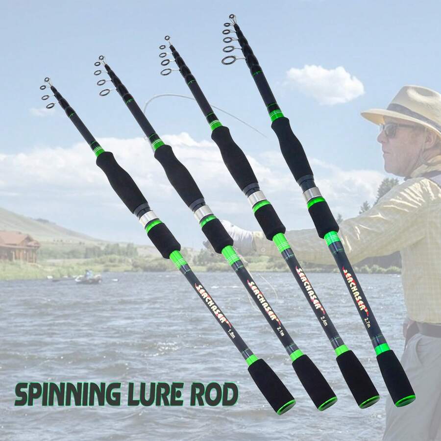1.8m 2.1m 2.4m 2.7m Packet Convenient To Carry Bait Fishing Rod Spinning Rod Throwing Rod Flying Rod Spinning Fishing Rod Telescopic Carbon Fiber Travel Pole Bait Weighs 7 To 28 Grams Fast M Power Line Width 12-25LB - Multicolor - View 1