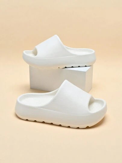 Kids' Lightweight Non-Slip Soft Sole Foaming Slide Sandals, Quick Dry Simple Strap Casual Beach Slippers For Boys & Girls