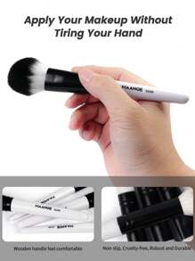 MAANGE 18支情人节主题专业面部化妆刷套装，含刷筒和纸盒，包括散粉刷、轮廓刷、腮红刷、粉底刷、遮瑕刷、晕染刷、眼影刷、眉刷、眼线刷和晕染刷。刷毛柔软亲肤，方便携带。套装包含各种化妆刷，是送给女性和女孩的情人节礼物。