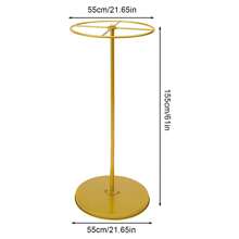 TFCFL Round Garment Rack, Floor Standing Rotatable Clothing Rack, Portable Retail Display Stand - Gold - View 2