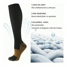 Medias de compresión medias para aliviar las varices 4 pares - Blanco y Negro - Ver 3