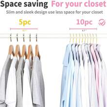 100/60/30/20/10/1pc Non Slip Hanger, Golden Metal Clothes Hangers Space Saving, Heavy Duty Rubber Coated Wire Hanger For Coat, Shirt, Dress, Pants-Wardrobe Organiser