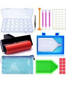 Diamond Art Tool Set, Multi-Functional Tool Set, Including Storage Box, Dot Pen, And Roller, Suitable For Beginners
