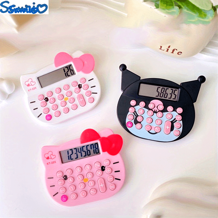 Sanrio Calculadora Hello Kitty Kuromi Mini de 1 peça - Ferramenta de contabilidade eletrônica e portátil adorável - Dois estilos para presentes de feriados e formatura - Tamanho compacto e fácil de usar