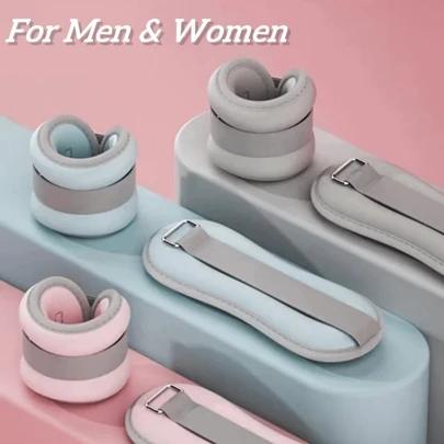 1 对负重沙袋0.3kg/0.5kg/0.75kg/1kg/1.5kg/2kg腕部脚踝负重沙袋透气铁带适用于健身舞蹈瑜伽跑步普拉提腿部力量训练，适用于斋月、情人节、女神健身、校园体育礼物