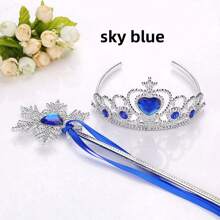 1 set d'accessoires Couronne et Baguette, Accessoires de Costume de Reine des Glaces, Convient pour les Fêtes et Représentations