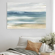 1pc Framed Canvas Poster, Ocean Breeze Wall Art Canvas Paintings, Ideal Gift For Bedroom Living Room Corridor, Wall Art, Wall Decor, Winter Decor, Room Decoration - 彩色 - 查看 5