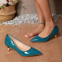 Women's Daily Simple Pointed Toe Flats, Versatile Classic Low Heeled Pumps For Four Seasons