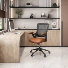 Techni Mobili Mid-Back Mesh Task Office Chair With Height Adjustable Arms, Brown - Multicolor - View 1