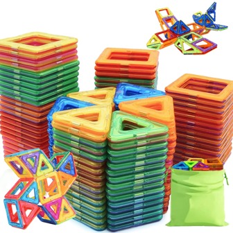 Magnetic Building Blocks, Large & Small Size DIY Magnet Toys, Children's Designer Construction Set, Kids Toy Gift (Random Color)