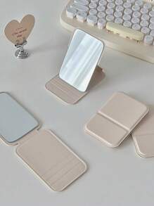 5 件装-小巧镜，小型旅行化妆镜，折叠迷你镜，立式和手持式，便携，可放入口袋、钱包、礼物，可调节便携式折叠旅行镜，适合女孩、女士、美容