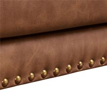 Renwick Modern Button Tufted Faux Leather Barrel Accent Chair,Retro Brown - Brown - View 7