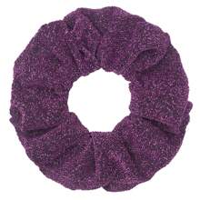 7 pièces Chouchous de couleur unie violette, Ensemble d'accessoires de liens pour cheveux de haute qualité et élégants pour femmes