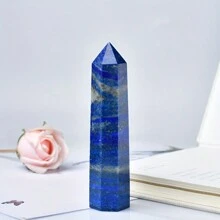 1 trụ tháp đá Lapis Lazuli ngẫu nhiên, cột đá đánh bóng màu xanh lam đậm với các đốm Pyrite, vật trang trí để bàn cho văn phòng và nhà ở - Nhiều màu - Xem 15