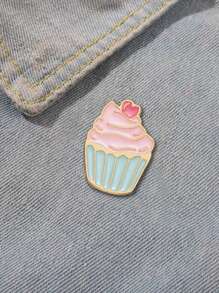 陶瓷釉面指甲、可爱小蛋糕、冰淇淋蛋糕造型、清新森系美食徽章、服装背包配件、金属胸针、行李箱包时尚配饰、服装配饰、合金材质胸针，可用于衣服、包包、学校、韩流、教师用品、包包挂饰、办公配饰、衬衫、夹克、珠宝、圣诞节、万圣节服装配饰、礼物 - 西瓜粉 - 查看 5