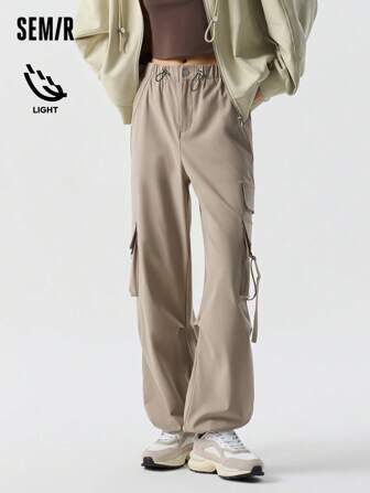 SEMIR 女士抽绳工装裤，高街甜美酷炫风格，阔腿春季长裤