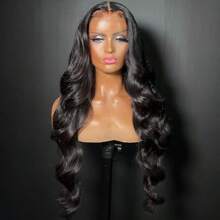 200% 8-40 Inch 13x6 Lace Frontal Wigs Body Wave Human Hair 200% Density Lace Front Wigs Human Hair HD Transparent Lace Frontal Wig Pre Plucked With Baby Hair For Women Human Hair Wigs Natural Color - Natural Black - 查看 8