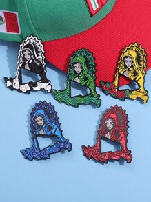 1/12Pcs Magnetic Multi Style Portrait, Icon, Jesus, Virgin Mary Golf Cap Clip Logo Minimalist Metal New Cartoon Pin, Fun Decorative Pin, Golf Cap Badge, Baseball Cap Decoration, Friend Gift - Multicolor - View 5