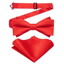 1pc Solid Color Polyester Bow Tie, All Seasons - Multicolor - View 4