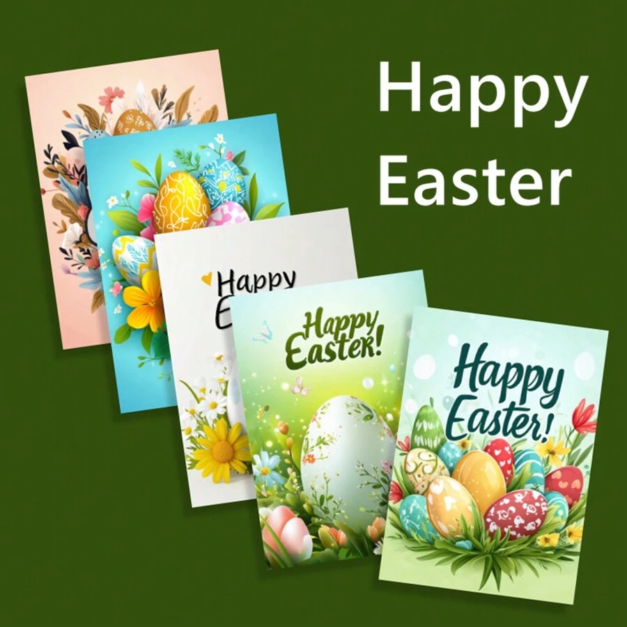 5 sztuk/opakowanie Wielkanocne karty upominkowe, wiadomość Dziękuję Pozdrowienia Kwiatowa pocztówka, przyjęcie Upominki Mini karta dekoracyjna