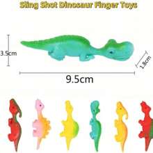 2/5/8 sztuk Slingshot Dinosaur Finger Toys, Mini Gumowe Zabawki Slingshot Dinosaur Finger, Nagrody, Latające Gry Party Gifts, Zabawne Prezenty Prank Na Urodziny Świąteczne Prezenty Wypełniające Skarpety Prezenty Lepkie Ściany Katapulty Zabawki Dla Dzieci i Dorosłych, Zabawna Gra Imprezowa, Losowa - Wielokolorowe - Zobacz 2