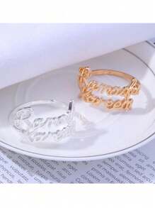 3pcs/6pcs Elegant Gold Napkin Rings Set - Ramadan Kareem Letter Design, Alloy Metal Napkin Holders, Suitable For Holiday Table Decor, Graceful Dining Accessories, Luxurious Gold Plated, Alloy Metal Rings, Shiny Napkin Rings